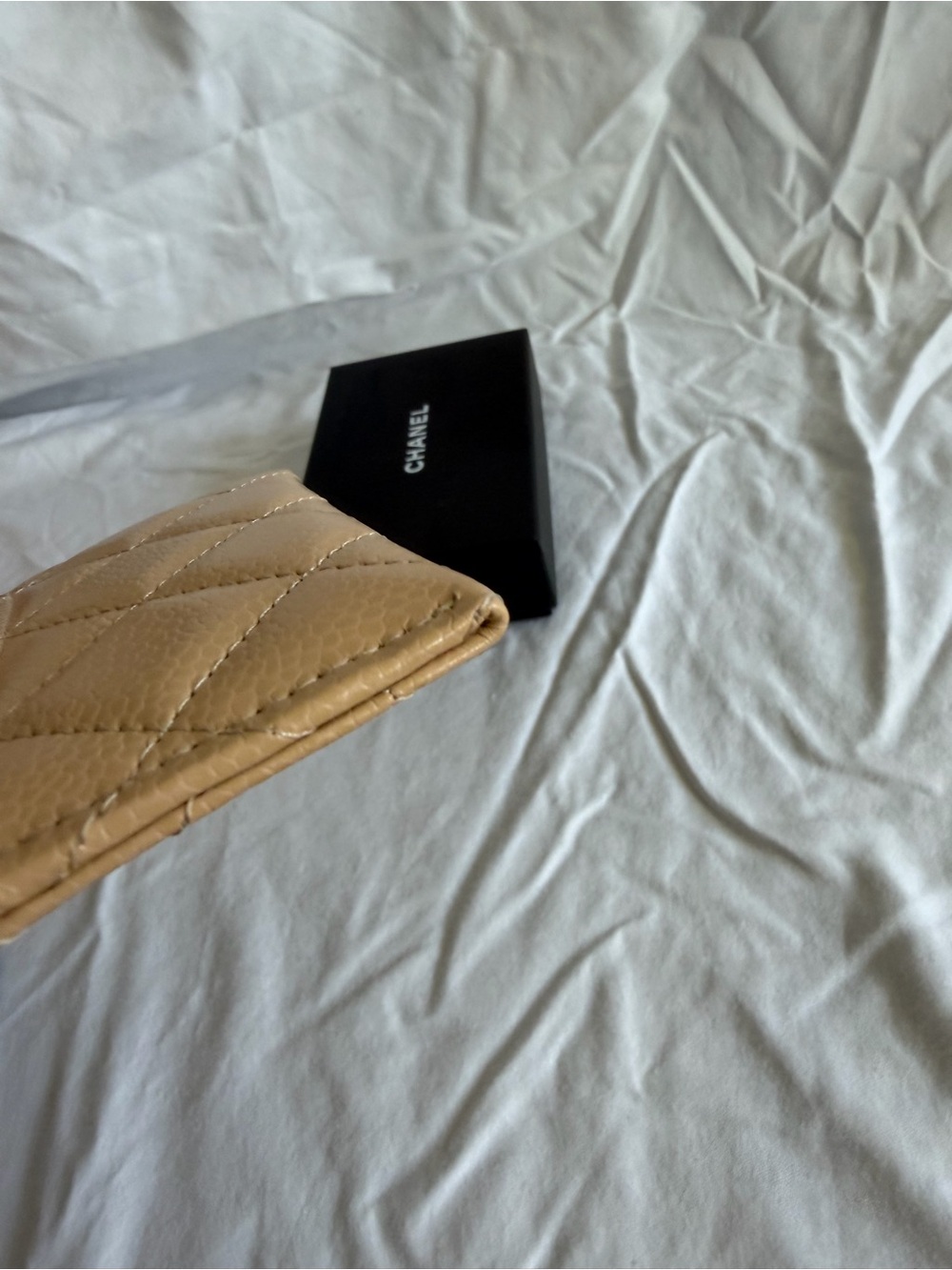 โSOLDโ CHANEL Quilted Beige CC Logo Card Case - Picture 7 of 7